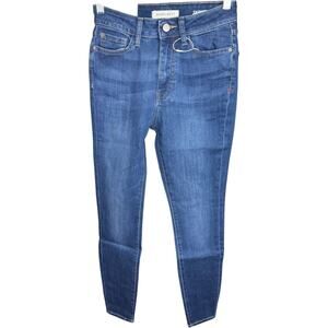 Warp + Weft Skinny High Rise Jeans 0/25 Indigo Blue Stretch Denim NWT Cotton